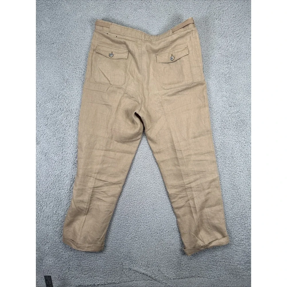 Tasso Elba Linen Pants Men's 32X30 (34x27)‎ Khaki Tan Island 100% Linen ***READ